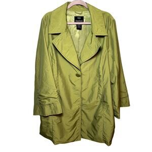 Vintage Dennis Basso Olive Green Trench Coat - Size 2X